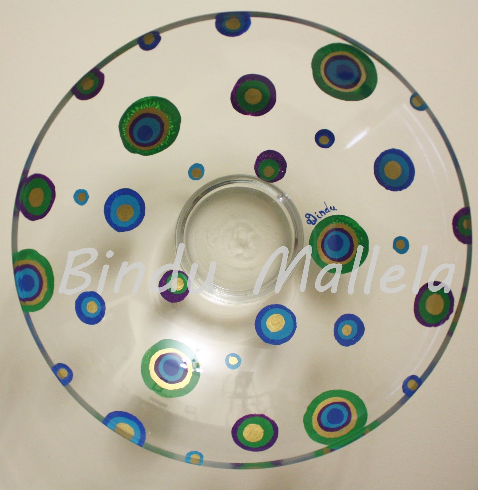 crazy for colors! Hand painted glass bowls......