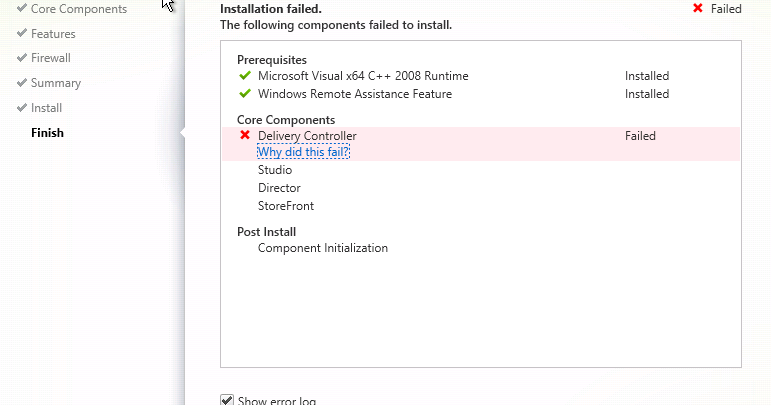 Citrix Installation Manager Installation Failed 1603