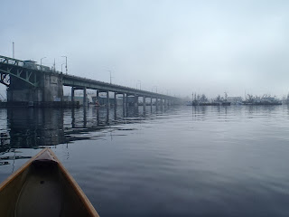 Winter mist near Ballard Bridge Seattle