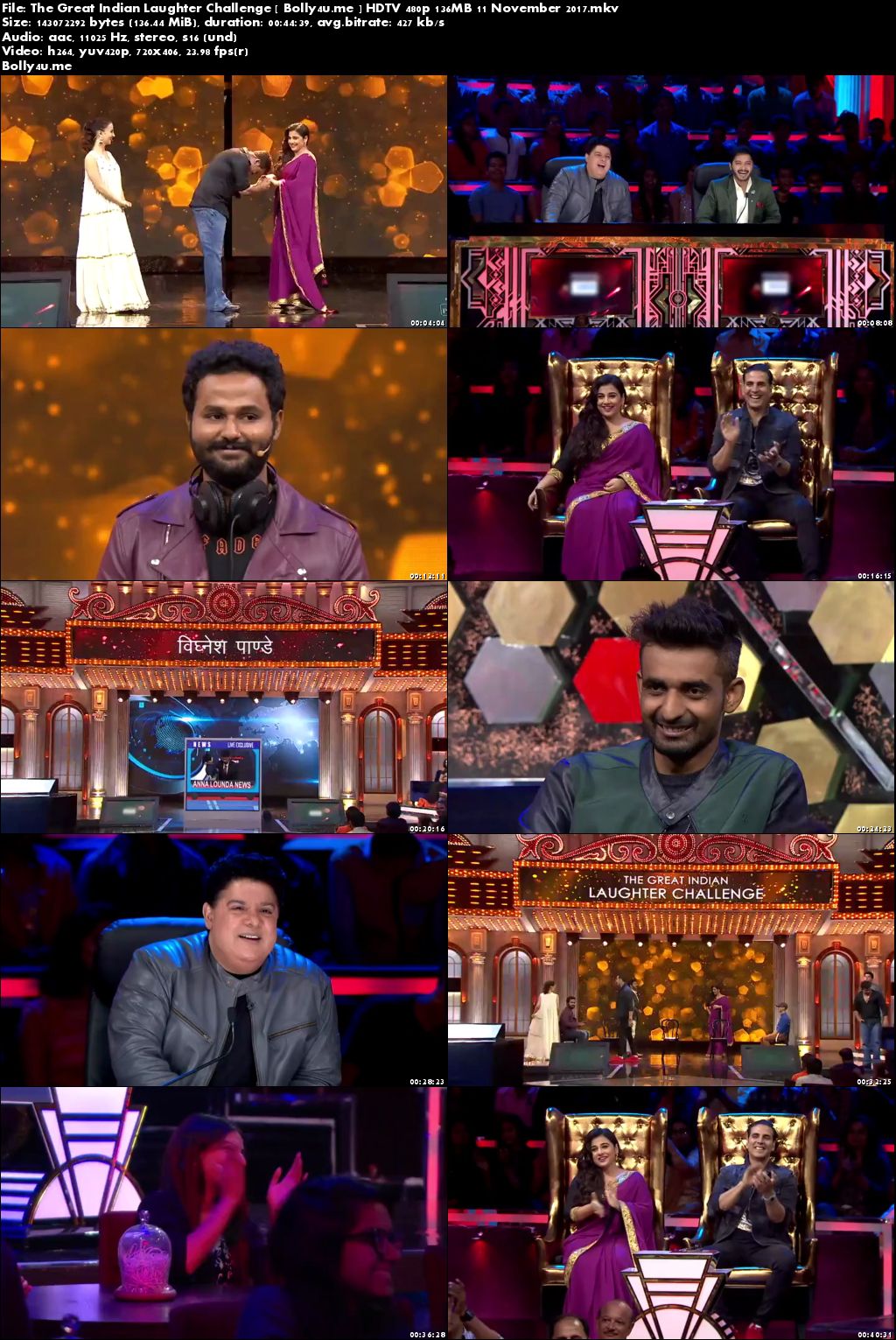 The Great Indian Laughter Challenge HDTV 480p 140MB 11 November 2017 Download