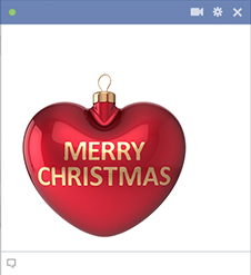 Merry Christmas Heart Sticker for Facebook