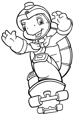 Franklin Dibujo de Franklin con su patineta para pintar