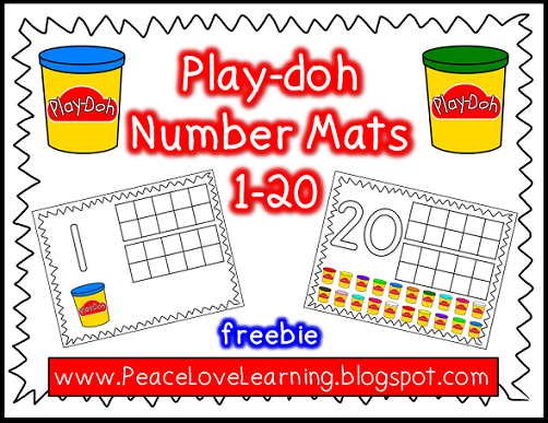 PlayDoh Number Mats Freebie from Peace,Love and Learning