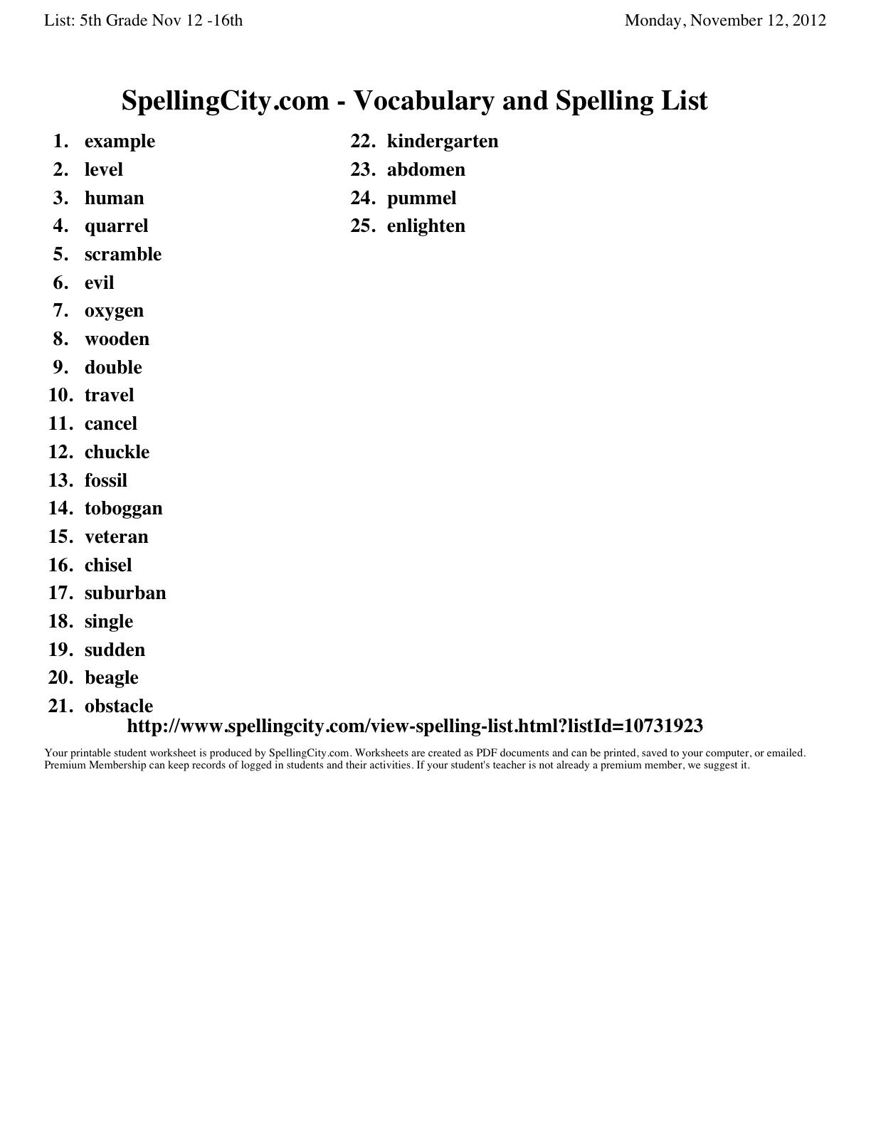 Ms. McGurn's Classroom: Spelling List
