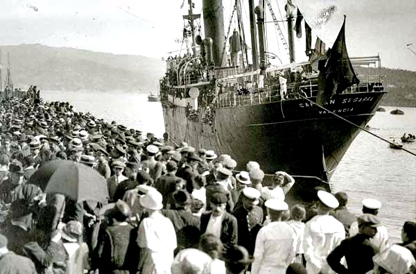 Inmigrantes arribando al puerto