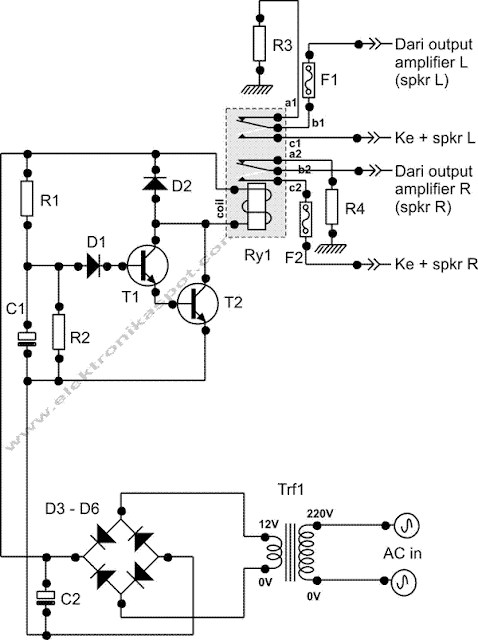 rangkaian anti duk soft-start speaker circuit