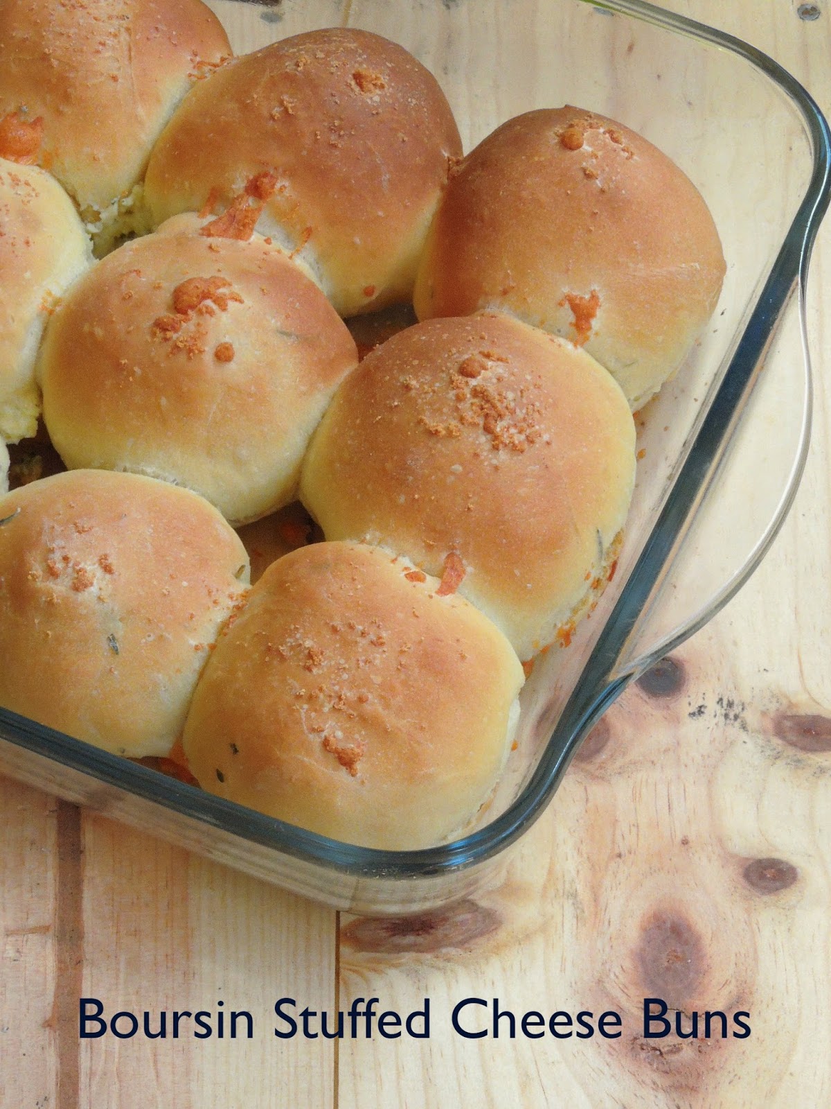 Boursin Stuffed Cheese Buns/Triple Cheese Herbed Buns Cook N Click
