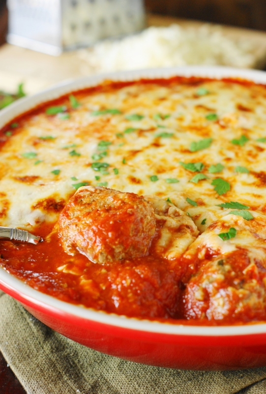 Easy Meatball Parmesan Casserole | The Kitchen is My Playground