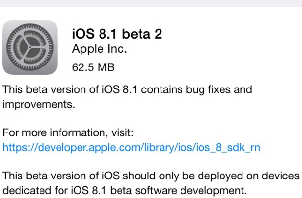 Download iOS 8.1 Beta 2 OTA