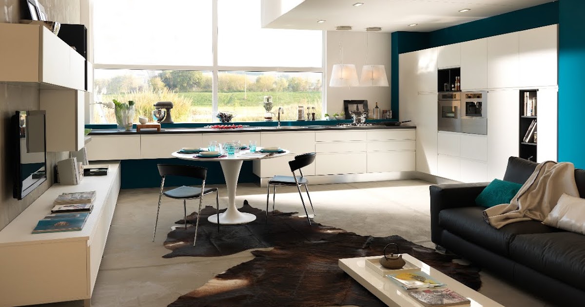 Soggiorno cucina open space living con angolo cottura ...