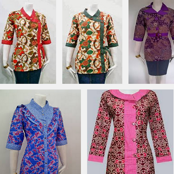Contoh Baju Batik Atasan Kombinasi - Juwitala