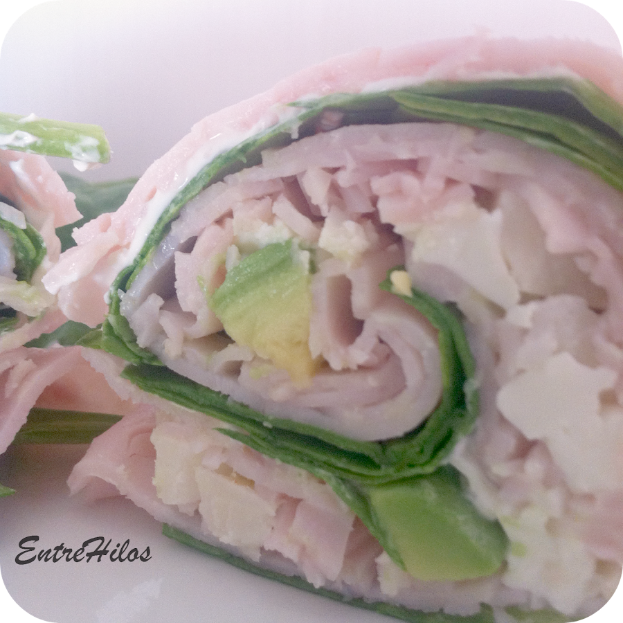 rollito de pavo y espinacas