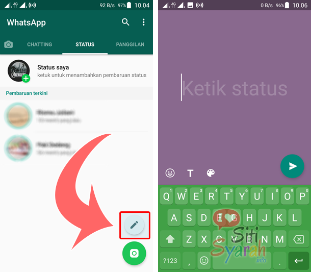 membuat status whatsapp berwarna