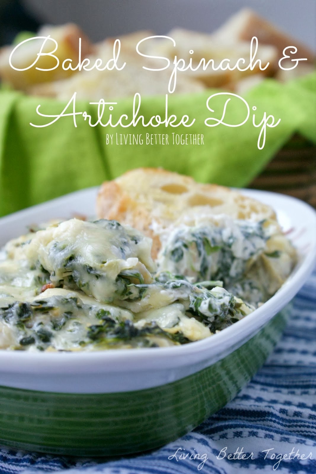 Baked Spinach & Artichoke Dip by Living Better Together for www.anyonita-nibbles.com