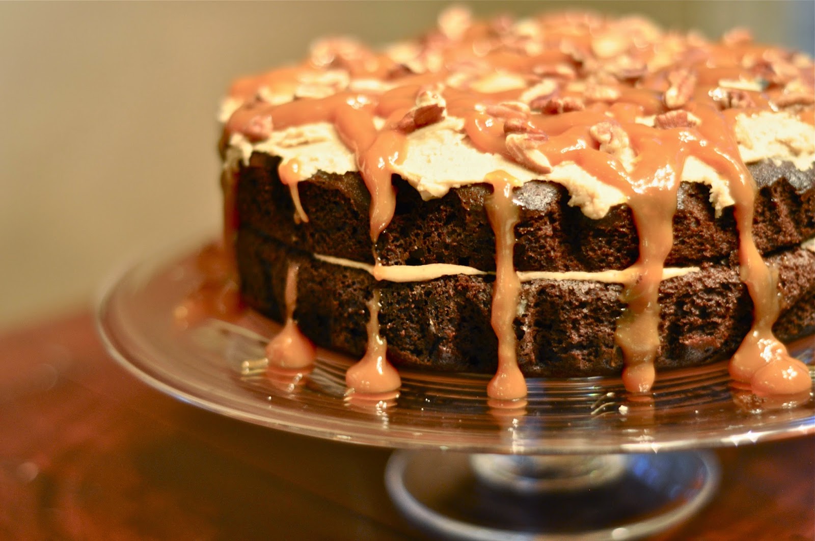 Recipes Cake DoubleCaramel Turtle Cake