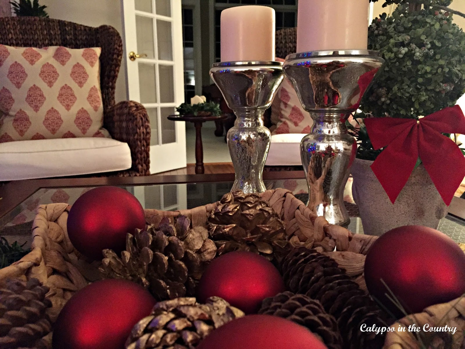 Pine Cones and Ornaments