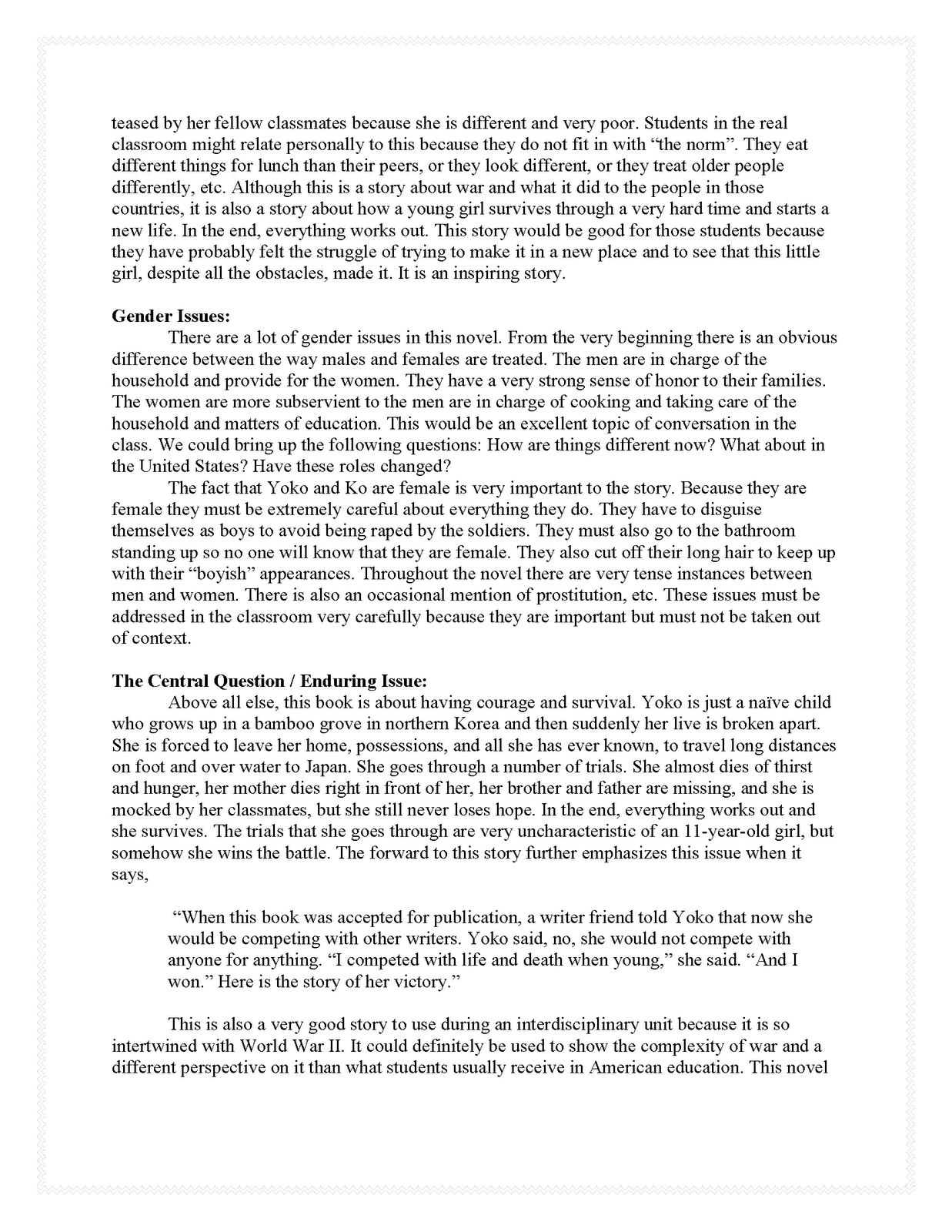 mochi thinking A Concept Analysis for So Far from the Bamboo Grove