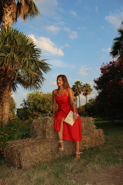 robe rouge maje, look de vacances, glamour, les petites bulles de ma vie