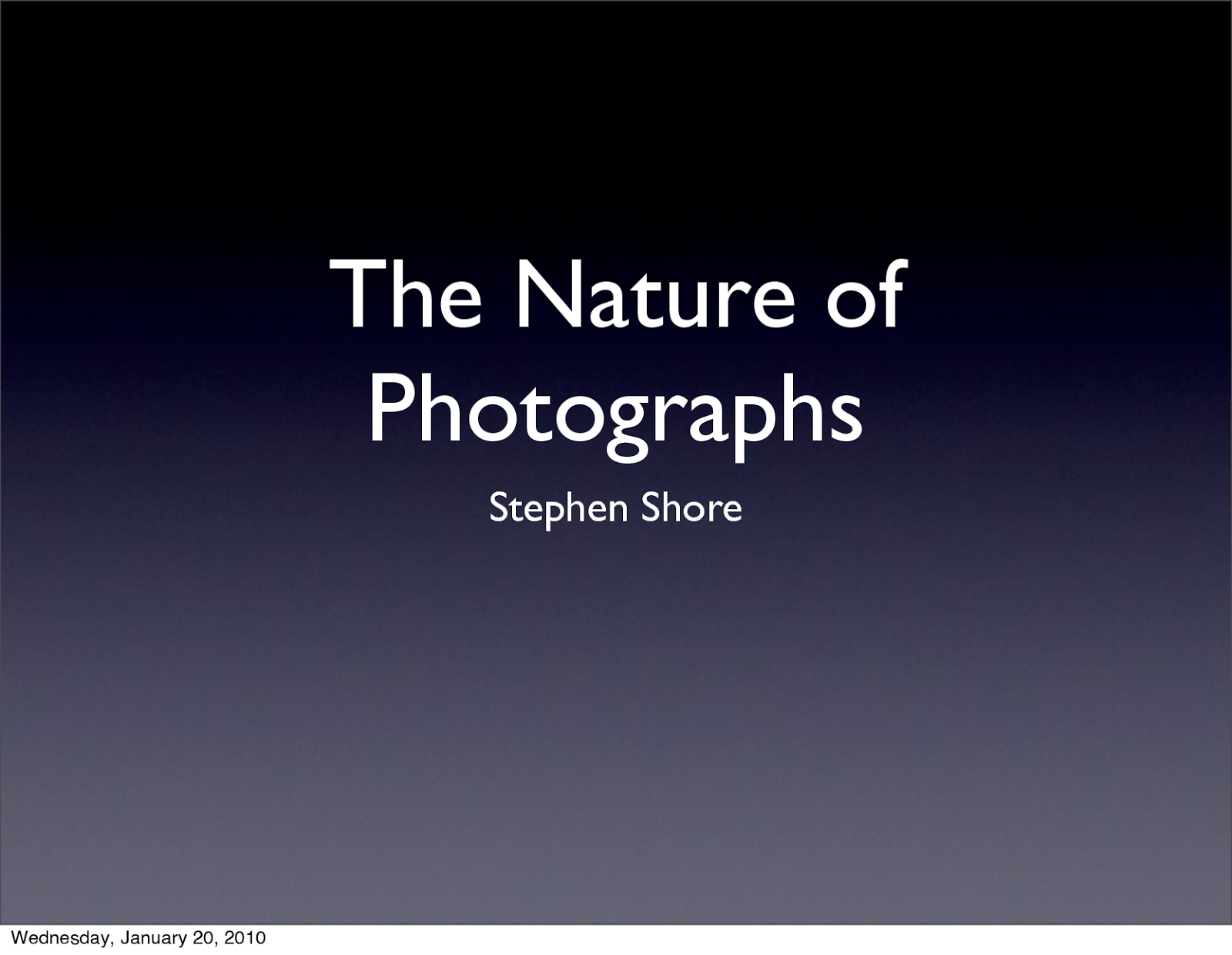 A natureza das fotografias