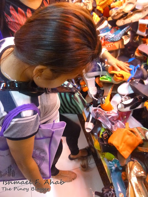 My Beloved Wife fitting shoes in Divisoria