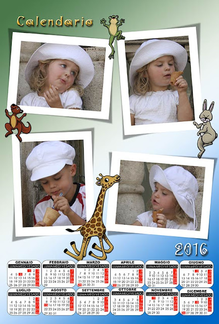 calendario per bambini 2016