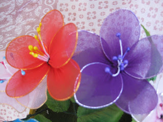 himaja's crafts: stoking cloth flower basket