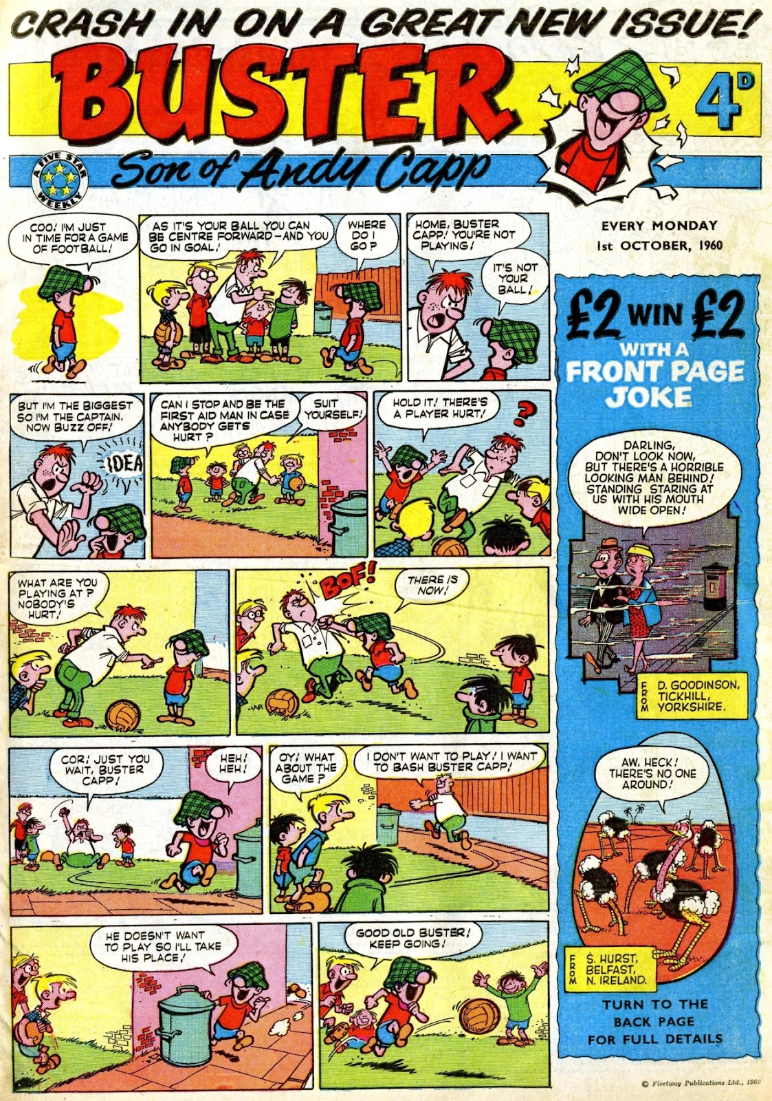*KAZOOP !! FOOTBALL THEME IN BRITISH HUMOUR COMICS TO CELEBRATE EURO