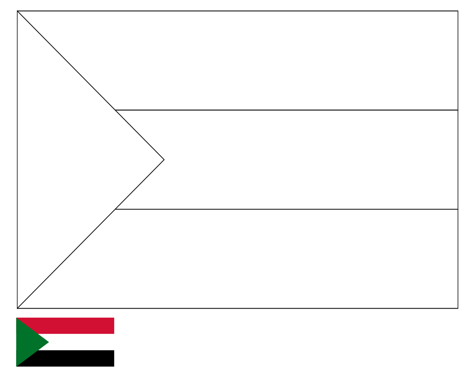 Coloring Page | Flag of Sudan | Drawing | Outline Vectors | Free ...