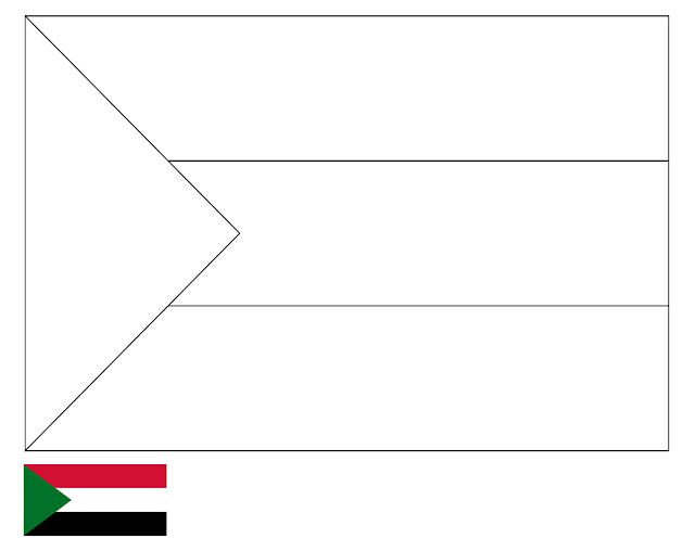 Coloring Page | Flag of Sudan | Drawing | Outline Vectors | Free ...