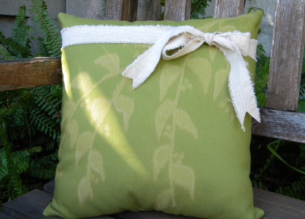 homework Sew and Tell bleach pen pillow