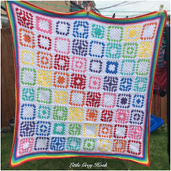 square granny geometric rainbow blanket