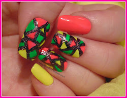 glass stained nailart effect window neon nail