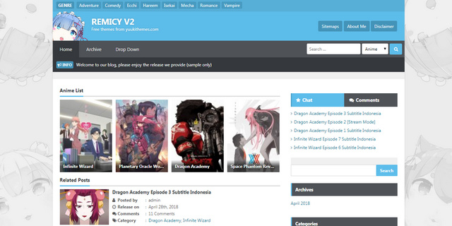 RemIcy V.2.2 Anime Fansub Responsive WordPress Themes