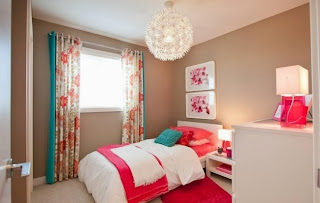 Dormitorio para niñas en color coral - Dormitorios colores y estilos