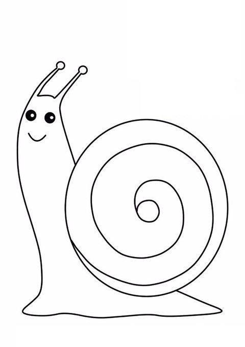 Tranh tô màu con ốc sên đơn giản