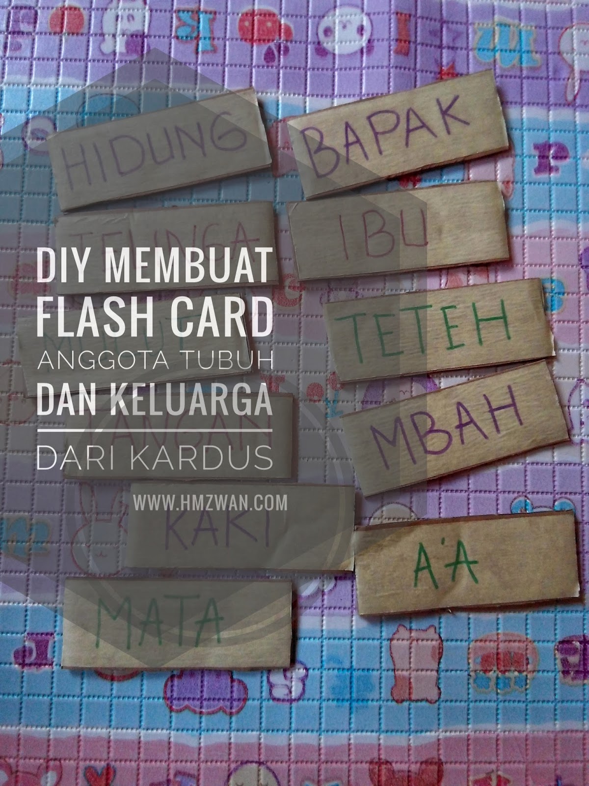 DIY Membuat Flash Card Anggota Tubuh dan Keluarga dari Kardus