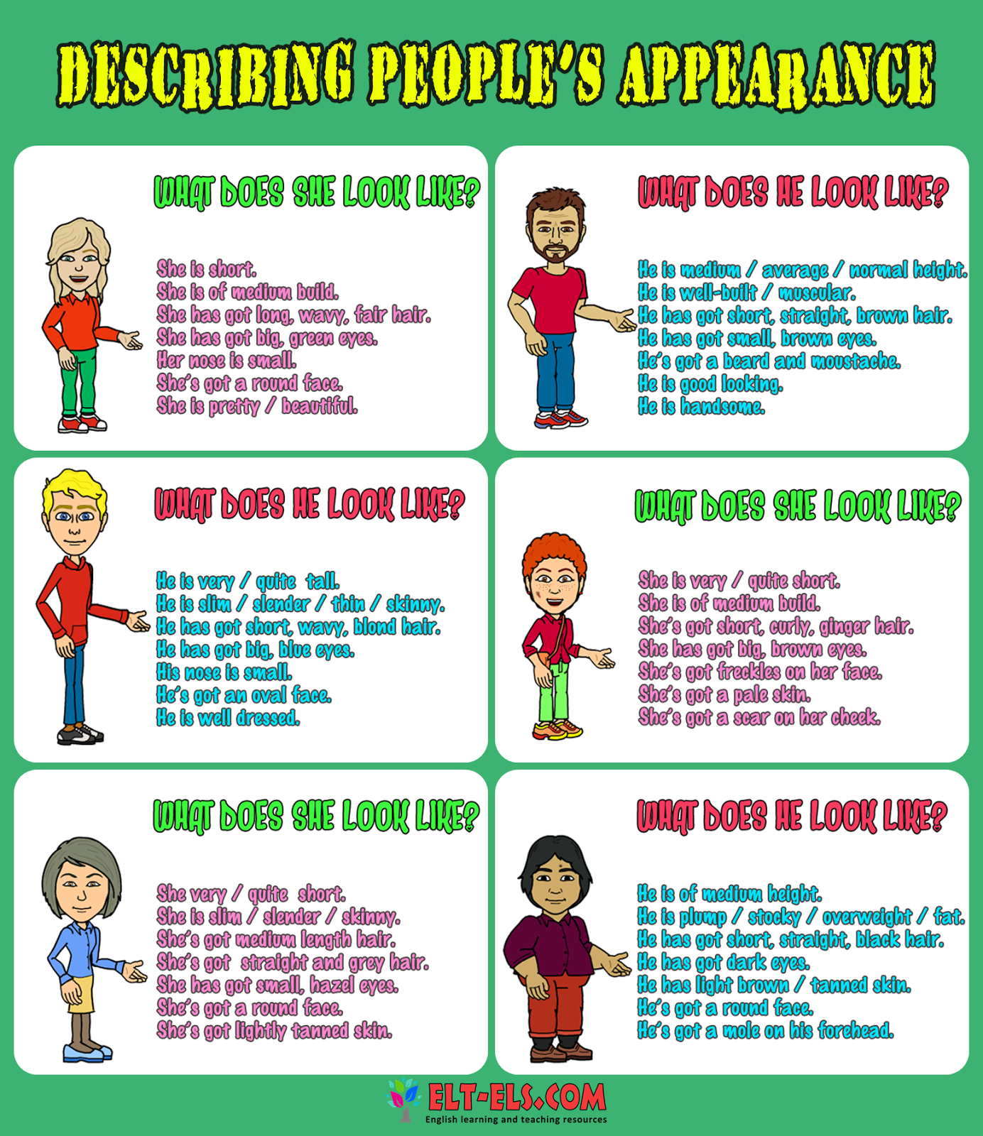 Describing People s Physical Appearance Www elt els