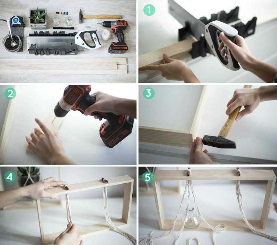 DIY Haz un bonito soporte de madera para colgar tus plantas | Bricolaje