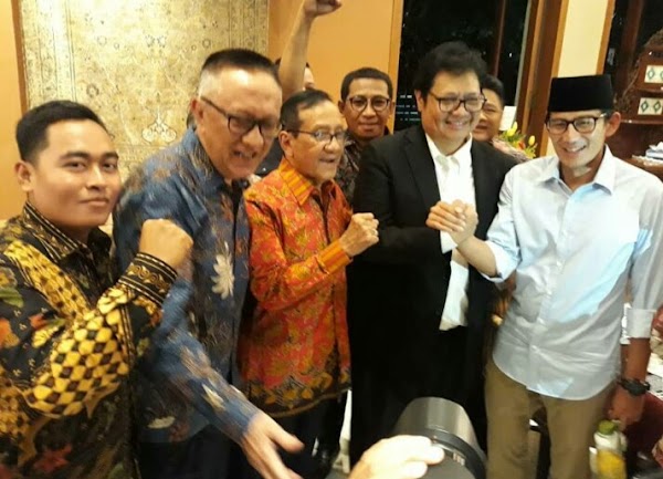 'Kemesraan' Para Petinggi Golkar Dengan Sandi, Tanda Prabowo-Sandi Bakal Menang Pilpres 2019?