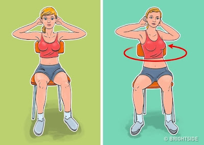 Bụng phẳng, eo thon với 7 bài tập ngồi trên ghế Bụng phẳng, eo thon với 7 bài tập ngồi trên ghế