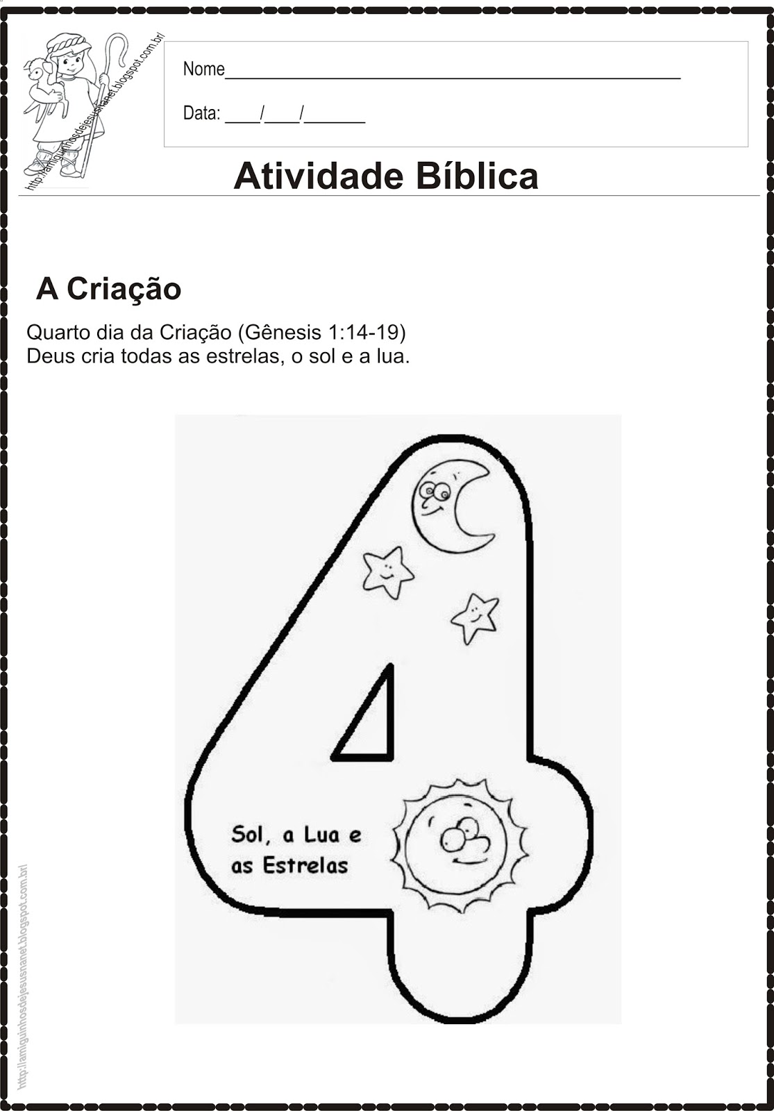 tia lu e os amiguinhos de jesus a criação 4º dia