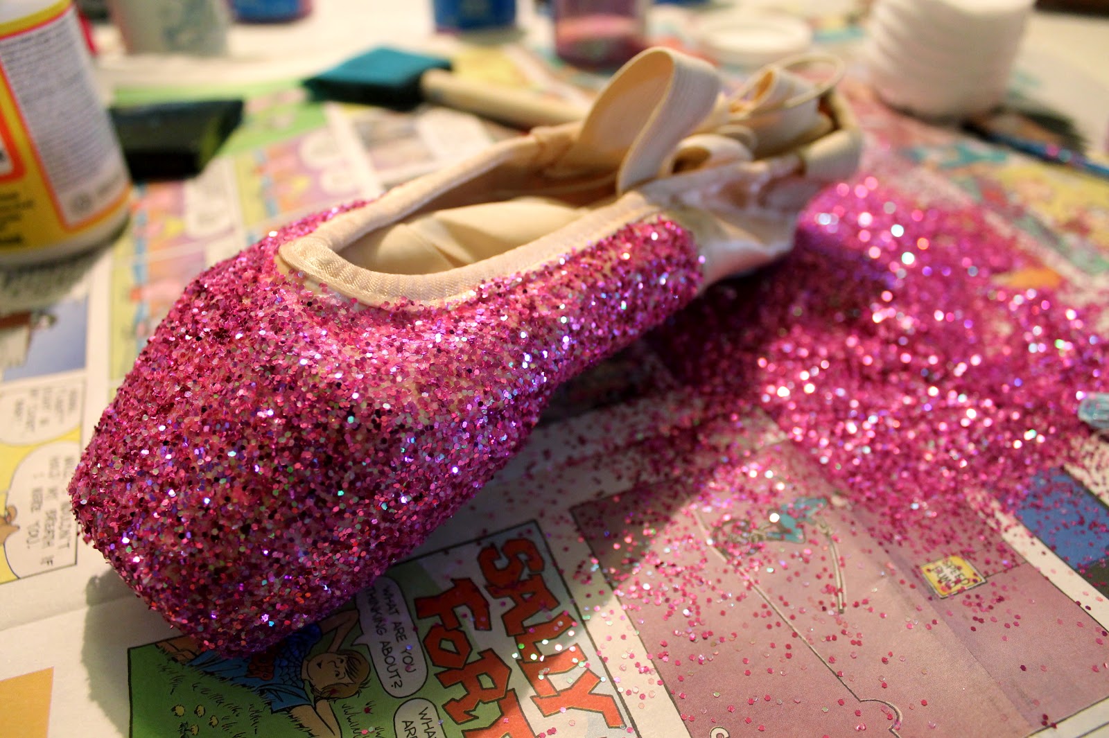 The Jobless Journal DIY Bedazzled pointe shoes