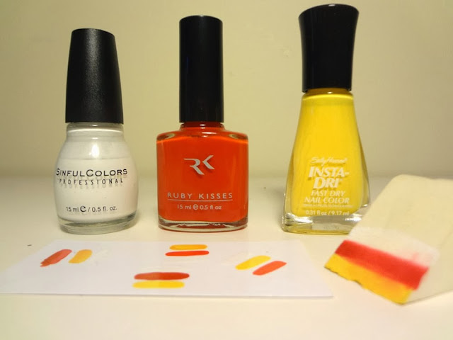 White, Orange and Yellow Nail Polishes, Sinful Colors, Ruby Kisses, Sally Hansen