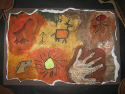 cave paintings projects grade stone age drawing using 4th drawings water steinzeit paper lascaux oil prehistoric elementary caves craft kindergarten