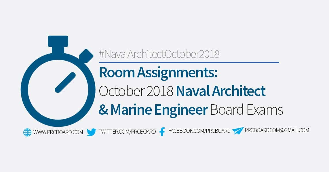 ROOM ASSIGNMENT October 2018 Naval Architect & Marine Engineer Board