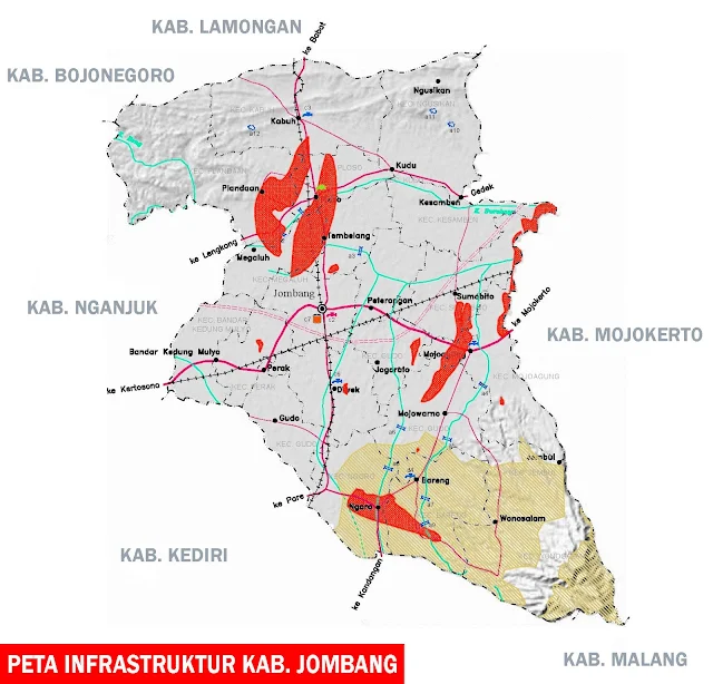 Gambar Peta infrastruktur kabupaten Jombang