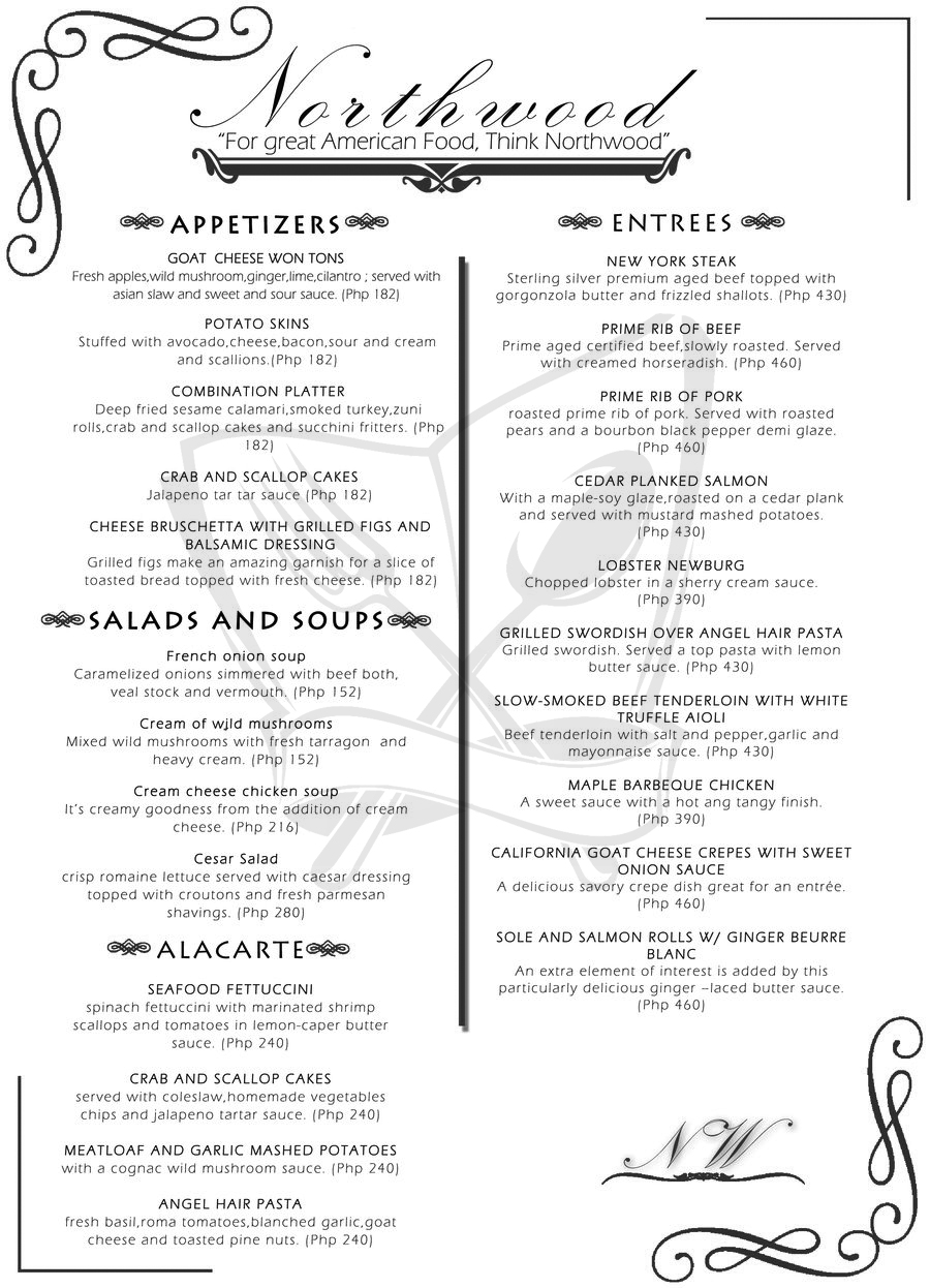 Graphics Design Captivating Fine Dining Menus