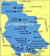 MAPA DE LA RIBERA ALTA DEL  XUQUER