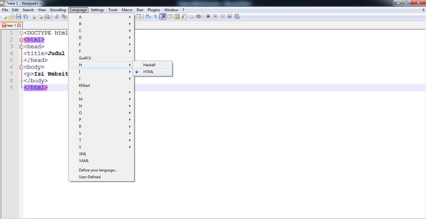 Belajar HTML Part 3 Memilih Aplikasi Editor HTML (Notepad++)