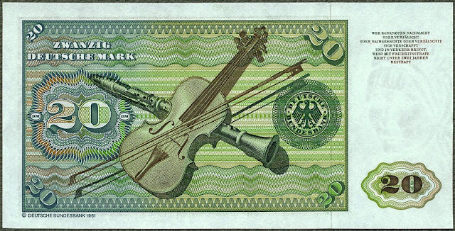 German banknotes 20 DM Deutsche Mark